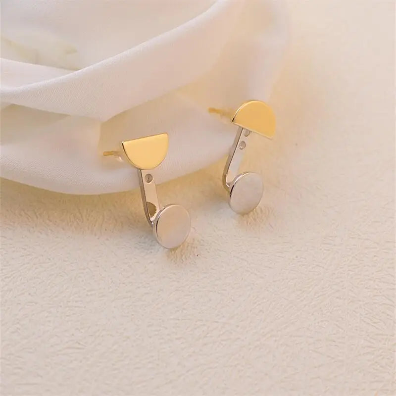 Metal Geometric Circle Pendant Ear Jackets – Open Design Earrings for Women, Daily Wear, Party & Wedding Accessories 2024