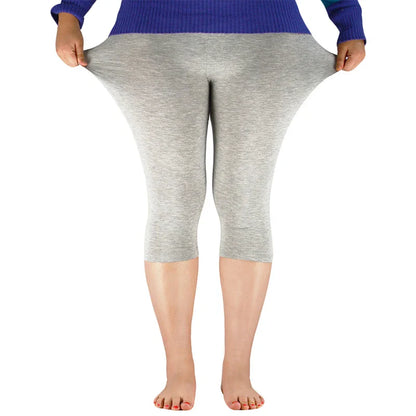 Women Bamboo Fiber Elastic Waist Leggings – Plus Size High Stretch Casual Workout Basic Pants Soft Comfortable Fitness Leggings