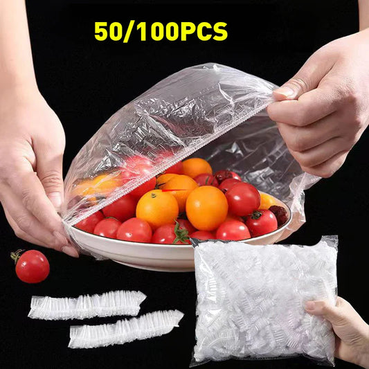 Reusable Elastic Food Covers – Durable Plastic Wrap Lids for Bowls, Plates & Kitchen Food Storage