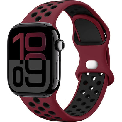 Silicone Apple Watch Strap - Breathable Wristband for Watch 11/10/9/8/7 Ultra 3/2 SE Series 49mm-41mm