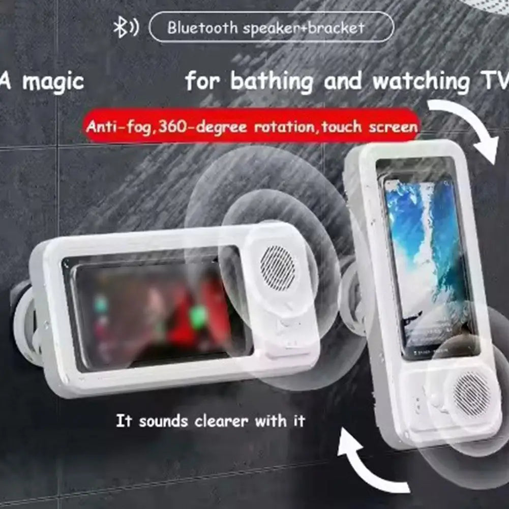 Z07 Waterproof Bluetooth Speaker Phone Holder – Wall Mounted Shower Bathroom Touchscreen Stand for Hands-Free Video & Music Streaming