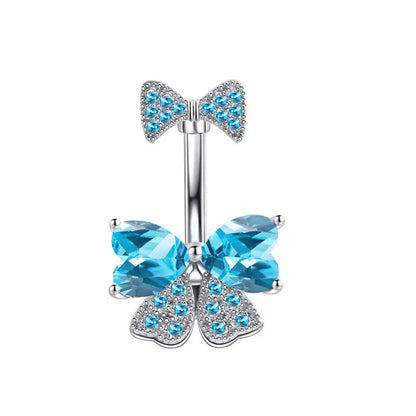 Pink Crown Belly Button Ring – Stainless Steel Heart Navel Piercing Barbell with Crystal for Women & Girls