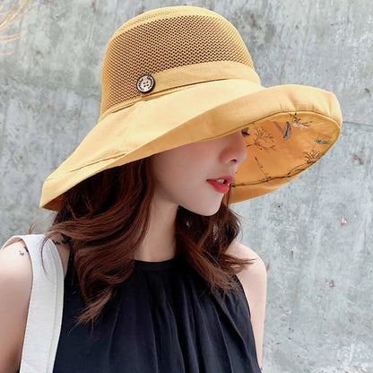 Women’s Foldable Sunshade Hat – Wide Brim UV-Resistant Hat for Travel, Camping, Fishing, Spring & Summer