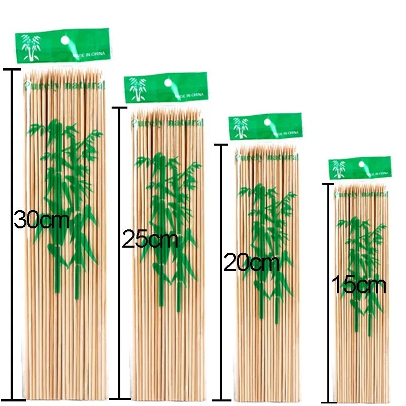 Bamboo Food Skewer Sticks - 270/90PCS Disposable Wooden BBQ Sticks for Party Buffet Fruit Grill & Catering Use
