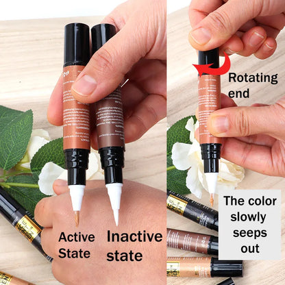 Lace Tint Pen - Wig Lace Color Enhancer with Brush Applicator for Natural Parting, Black & Brown Shades 5ml