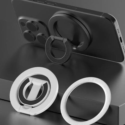 Magnetic Phone Ring Holder - 360° Rotating Foldable Dual-Sided Magnetic Stand for iPhone 17/16/15