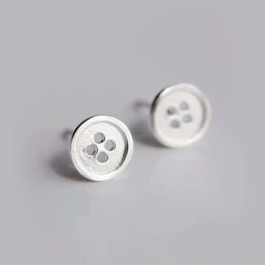REE Ti 925 Sterling Silver Button Stud Earrings for Women – Elegant Wedding Fashion Jewelry Simple Luxury Brincos Pendientes Mujer Moda Earrings