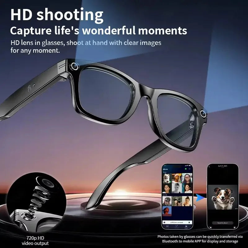 2025 Smart Glasses with HD 800W Camera – AI Translation, Video Recording, Bluetooth Calls & Voice Assistant Outdoor Sport Sunglasses