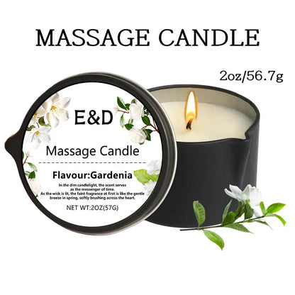 Massage Oil Candle – Aromatherapy Stress Relief Scented Candle for Skin Moisturizing & Spa Relaxation Luxury Home Wellness Candle