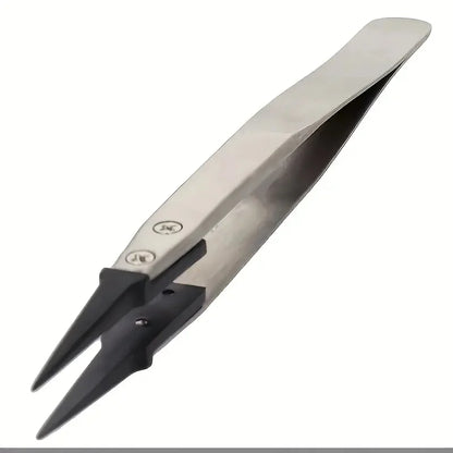 ESD Safe Precision Tweezers – Anti-Static Heavy Duty Metal Tip Tool for Electronics Repair, Jewelry & Fine Assembly Work