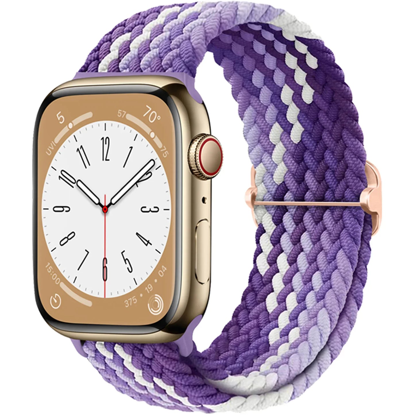 Braided Solo Loop Apple Watch Band – Adjustable Nylon Strap for iWatch Series SE, 4–8 & Ultra (40mm–49mm) Bracelet Wristband