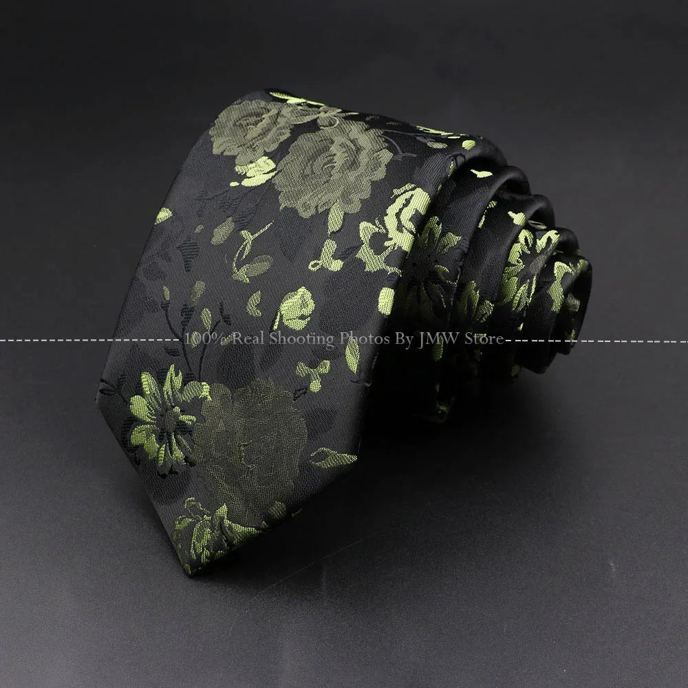 Men’s Wedding Floral Necktie - Wave Fireworks Meteor Flower Design Tie for Groom, Business & Formal Accessories Gift