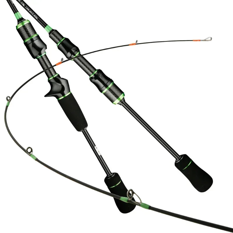 Ultra Light Carbon Fiber Fishing Rod – UL Solid Tip Casting & Spinning Pole, 2–8g Lure Weight, 2–6LB Line Rating