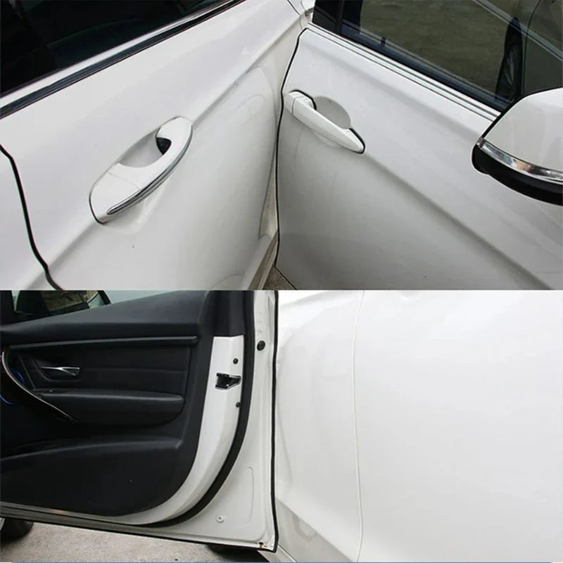 5M Car Door Edge Protector Strip - Transparent PVC Anti-Scratch Anti-Collision Sealing Tape for Vehicle Door Trim Protection