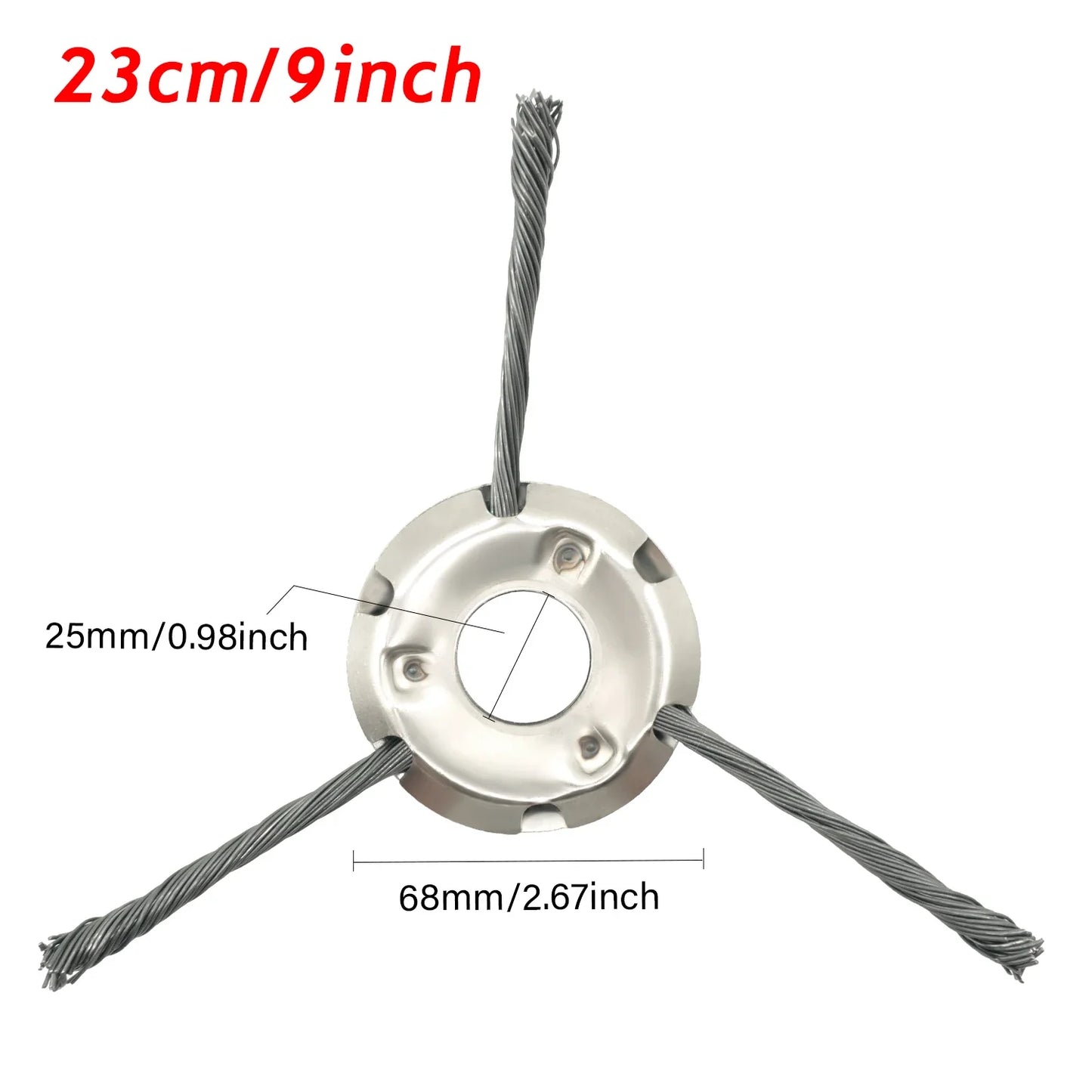 LUSQI Steel Wire Wheel Grass Trimmer Head – 6/8/9 Inch Universal Brush Cutter Attachment for Weed, Moss & Rust Removal for Straight Shaft Trimmers