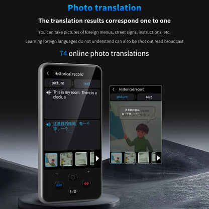 S85 Pro Language Translator Device – 138 Languages, 4-Inch Screen, Offline Voice & Video Translation, 8GB Storage, 2000mAh Battery