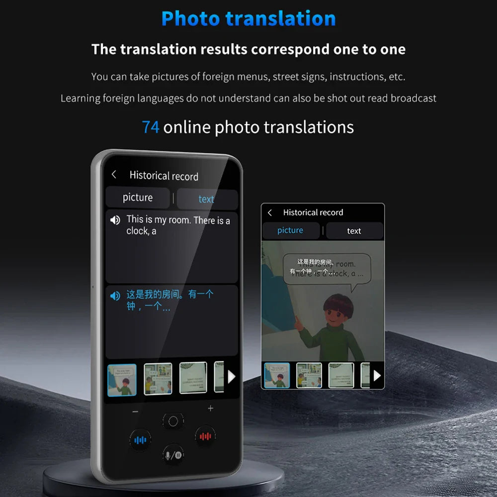 S85 Pro Language Translator Device - 138 Languages, 4-inch Screen, Voice & Video Recording, Offline Translation, 8GB Storage & 2000mAh Battery