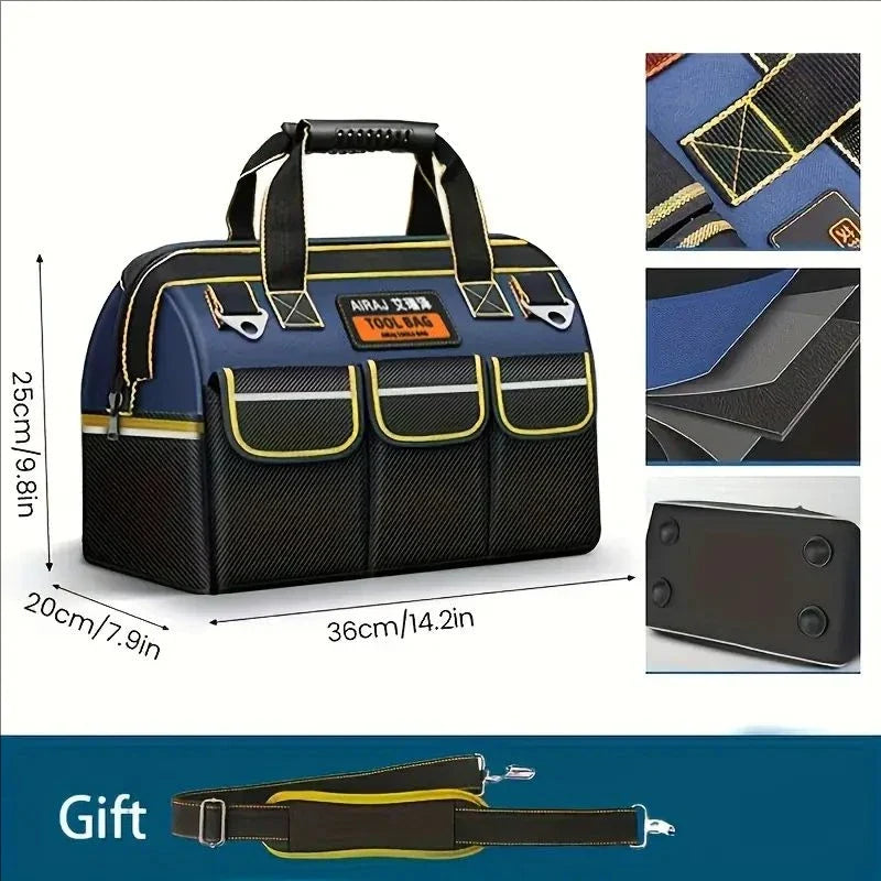 AIRAJ Multifunctional Tool Bag - 1680D Oxford Waterproof Electrician Storage Organizer