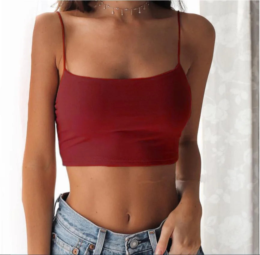 Sexy Sleeveless Corset Crop Top for Women – Y2K Streetwear Tank in White, Black, Yellow & Red