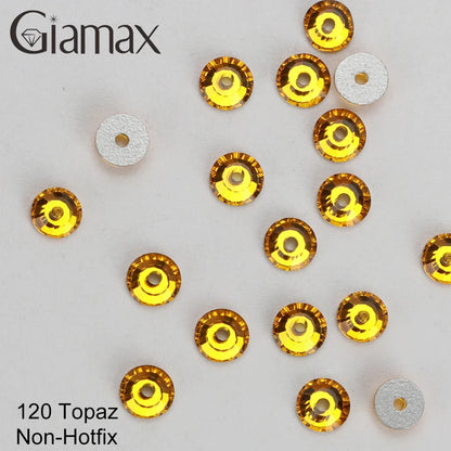 Giamax Purple Velvet Topaz Crystal Rhinestones - Flatback AB Sewing Stones for Garments, Clothes & Bags
