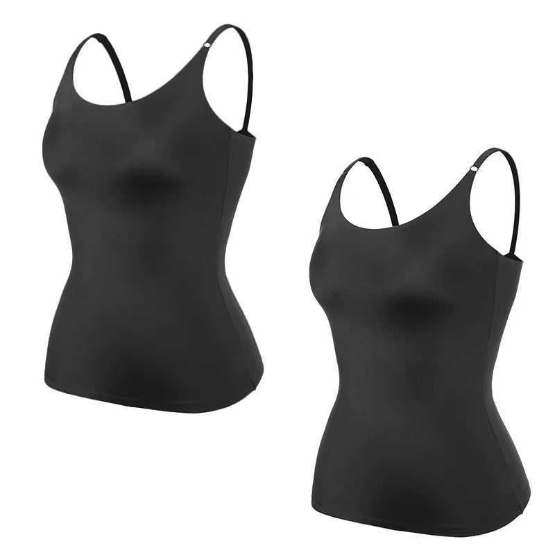 Women’s Seamless Tummy Control Shapewear Cami - Smooth Slimming Compression Tank Top Body Shaper