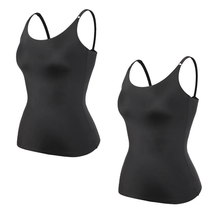 Women’s Seamless Tummy Control Shapewear Cami - Smooth Slimming Compression Tank Top Body Shaper