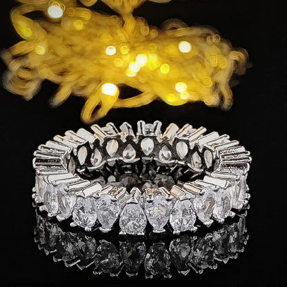 925 Sterling Silver Eternity Band Ring - CZ Diamond Promise Engagement Wedding Jewelry for Women & Men