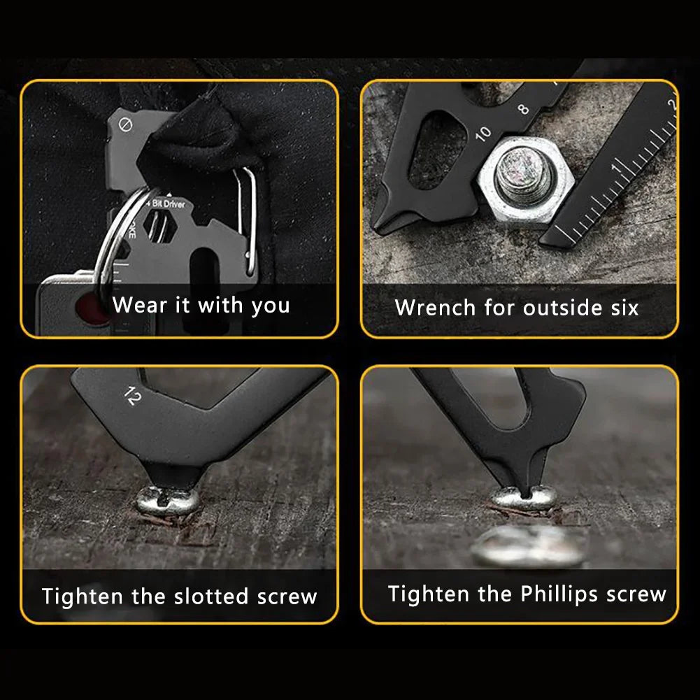 Stainless Steel Carabiner Keychain – Multifunction Bottle Opener & Outdoor Camping Climbing Tool