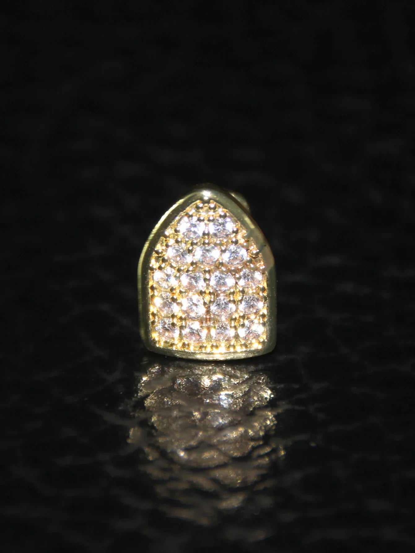 Full Zircon Inlaid Teeth Decoration – Hip Hop Style Single Teeth for Men & Women, Perfect for Dating & Party Wear