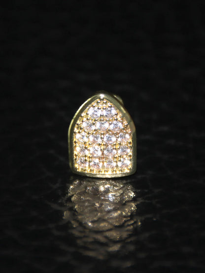 Full Zircon Inlaid Teeth Decoration – Hip Hop Style Single Teeth for Men & Women, Perfect for Dating & Party Wear