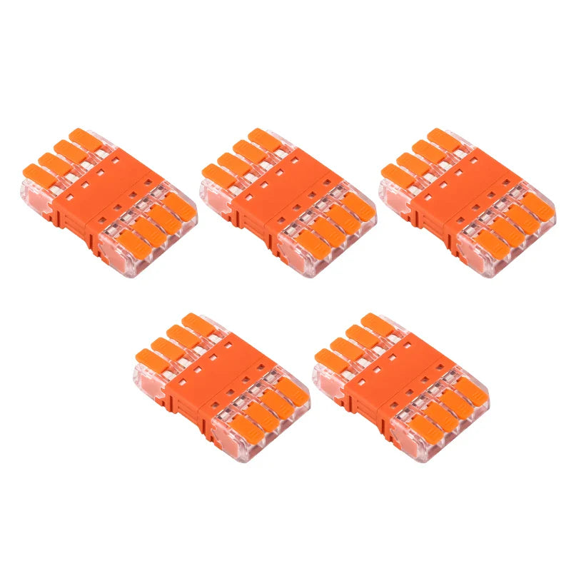 5Pcs Quick Lever Wire Connectors – 2/3/4 Pin CMK642 Compact Plugable Terminal Blocks, Universal Male Female Electrical Splicing Connectors