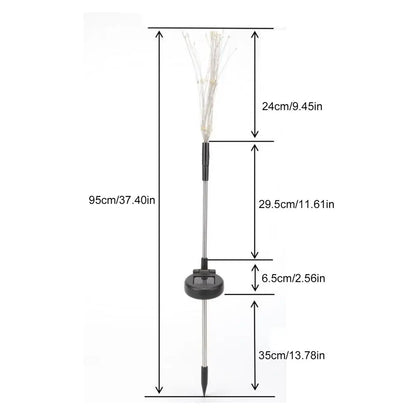 1PC Solar Fireworks Lamp - Outdoor Grass Globe Dandelion Flash String Fairy Lights - 90/150/200 LED for Garden Lawn Holiday Lighting