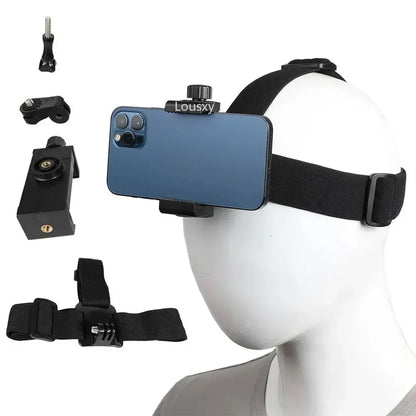 Mobile Phone & Action Camera Chest Harness – Head Strap Mount Kit for iPhone, Samsung, GoPro, DJI, AKASO