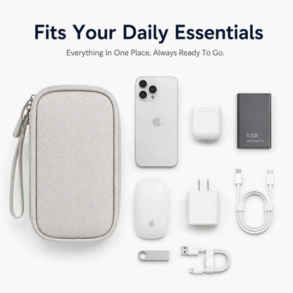 Travel Tech Organizer Bag - Portable Cable, Charger, Power Bank & SSD Storage Case for Electronics Accessories