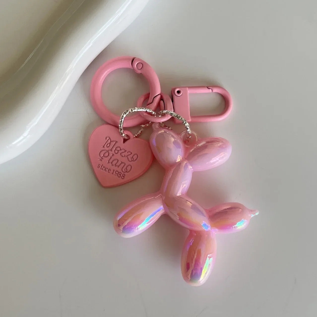 Jelly Balloon Dog Keychain - Cute Cartoon Dog Pendant Key Ring Gift for Unisex