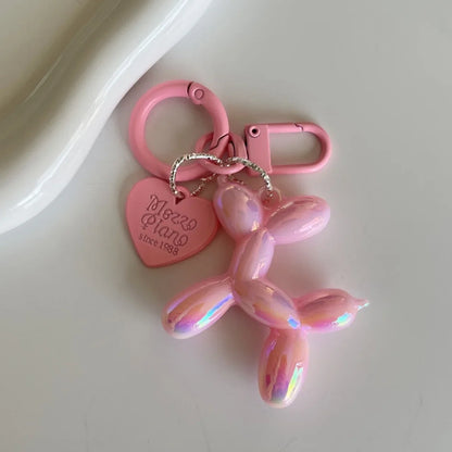 Jelly Balloon Dog Keychain - Cute Cartoon Dog Pendant Key Ring Gift for Unisex
