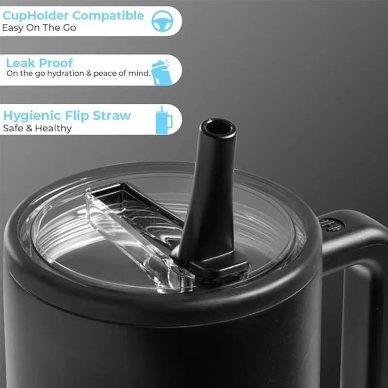 HydroJug 32oz/40oz Traveler Tumbler — Stainless Steel Vacuum Insulated Car Mug with Straw Lid & Double Wall Thermal Iced Design