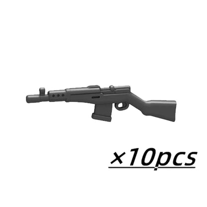Military Soldier Building Block Figures - MOC Army Weapons Set with Rifles, Rocket Launcher & Mini Gun Toy Gift