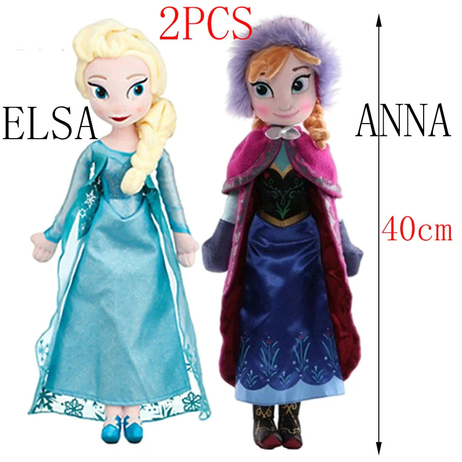 30-50 CM Frozen Anna Elsa Dolls Plush Snow Queen Princess Toy - Soft Stuffed Frozen Toys for Kids, Birthday & Christmas Gift