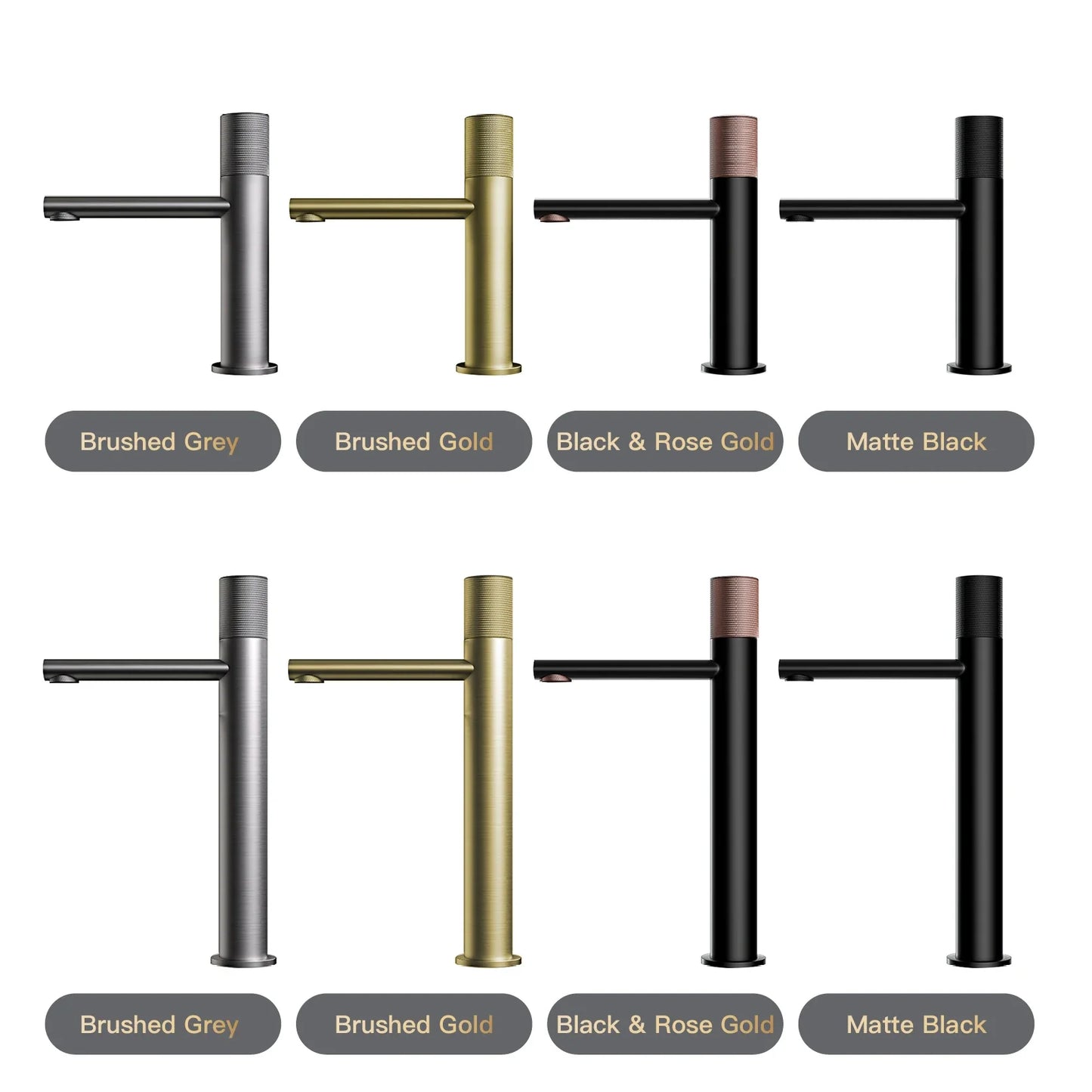 Brass Black Bathroom Faucet – High-End Hot & Cold Round Hand Washing Faucet for Toilet & Hotel