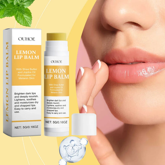 Lemon Ginger Lip Balm - Turmeric Lip Care Mask for Dark Lip Appearance, Exfoliating Moisturizing Gloss Oil & Hydration