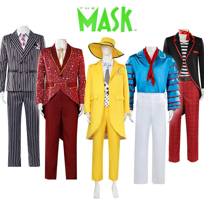 Fulujiacos Jim Carrey Cosplay Costume — Yellow Stanley Ipkiss Suit from The Mask
