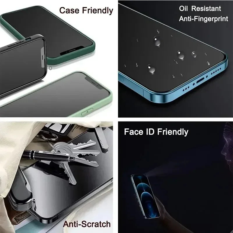Privacy Screen Protector for iPhone - Anti-Spy Tempered Glass for iPhone 6 7 8 X XS XR 11 12 13 14 15 16 17 Pro Max Mini Plus