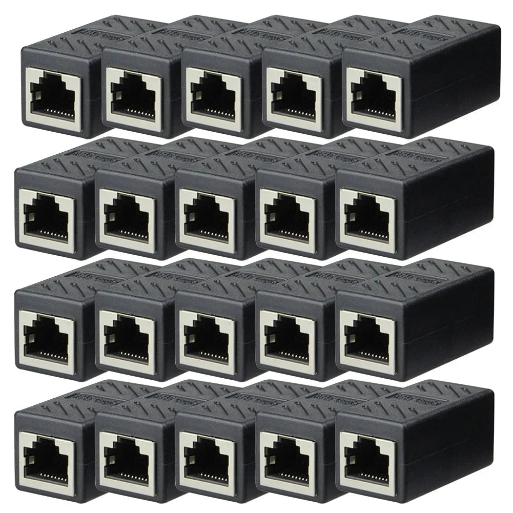 5/10/20Pcs RJ45 Ethernet Coupler – Female to Female LAN Connector Adapter for Cat5e, Cat6, Cat7 Cable Extender