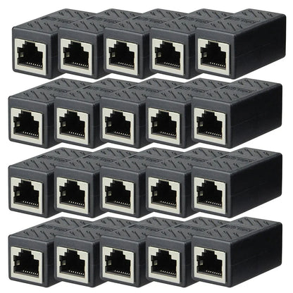 5/10/20Pcs RJ45 Ethernet Coupler – Female to Female LAN Connector Adapter for Cat5e, Cat6, Cat7 Cable Extender