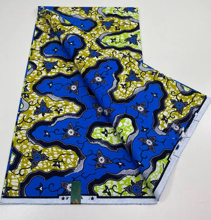 African Ankara Wax Print Fabric - 100% Cotton Soft Nigerian Real Wax Material for Women’s Party Dresses