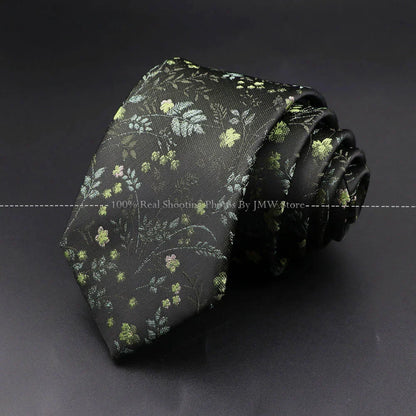 Men’s Wedding Floral Necktie - Wave Fireworks Meteor Flower Design Tie for Groom, Business & Formal Accessories Gift