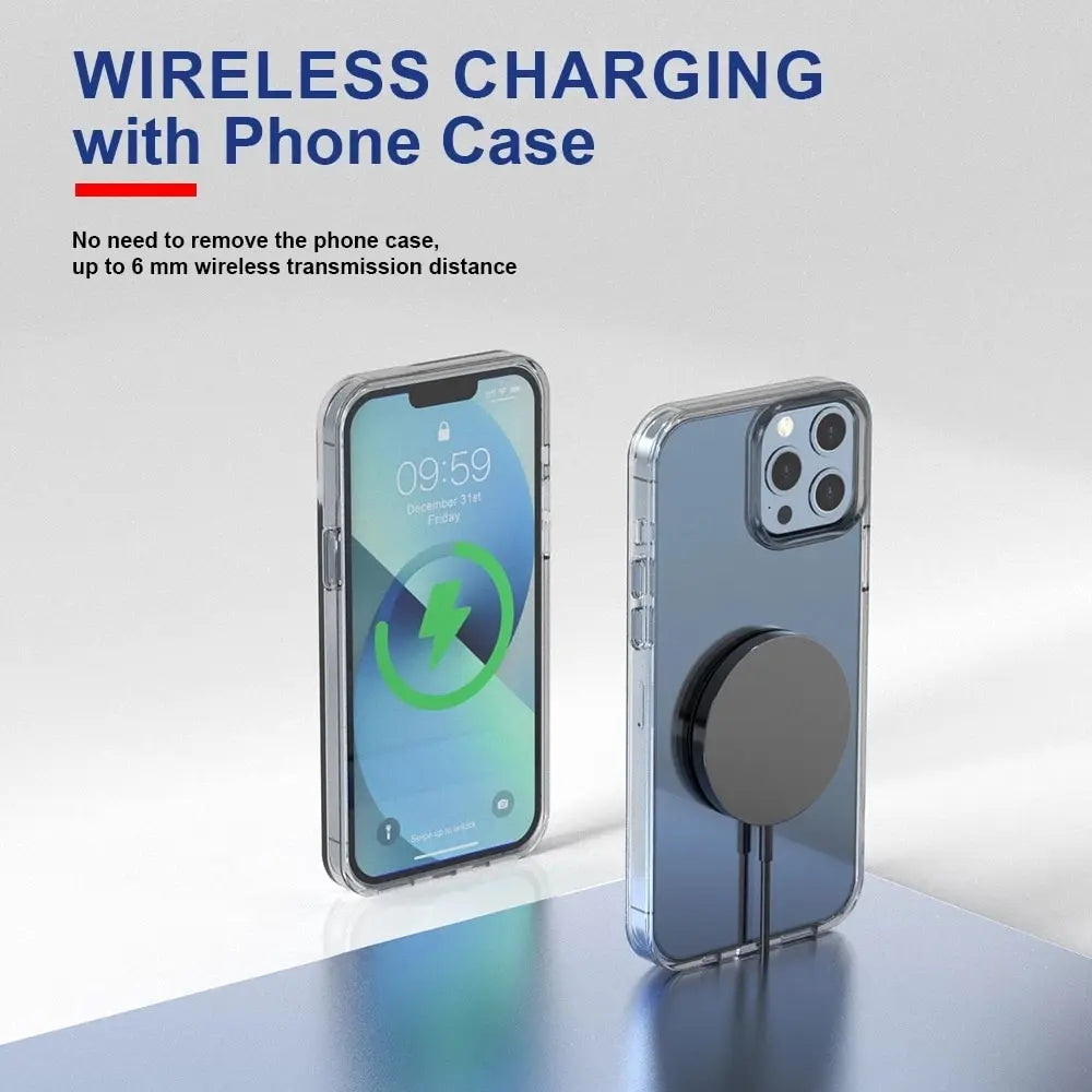 Fast Charging Magnetic Wireless Charger Stand for iPhone 15 14 13 12 Pro Max & Airpods - PD Macsafe Phone Chargers Dock Station
