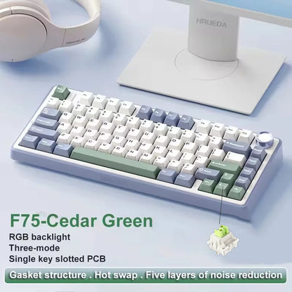 AULA F75 Gaming Mechanical Keyboard - 75% RGB Gasket Mount Hot-Swappable Keyboard with PBT Keycaps