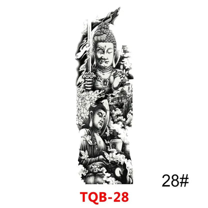 16 Designs Full Arm Temporary Tattoo Sleeves - Waterproof Body Art Stickers for Men & Women Fashion Style
